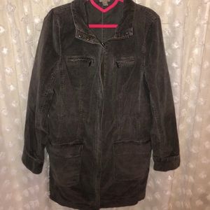 J. Jill Long Green Trench Coat